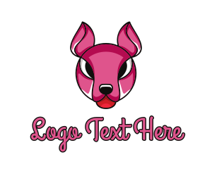 Pink Kangaroo Animal  logo