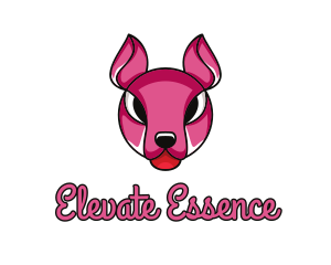 Pink Kangaroo Animal  logo