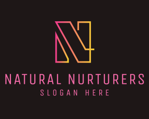 Neon Letter N logo design