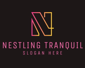 Neon Letter N logo design