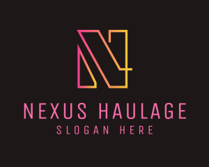 Neon Letter N logo design