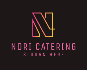 Neon Letter N logo design