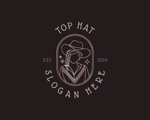 Cowgirl Hat Western logo design