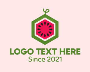 Hexagon Watermelon Fruit  logo