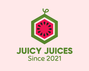 Hexagon Watermelon Fruit  logo