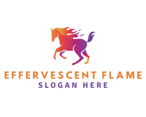 Flaming Horse Stallion logo design