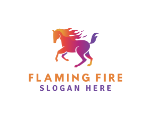 Flaming Horse Stallion logo design