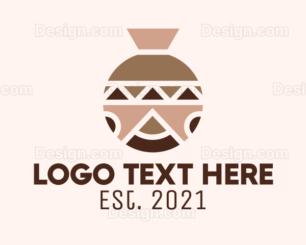 Ethnic Ceramic Vase Logo