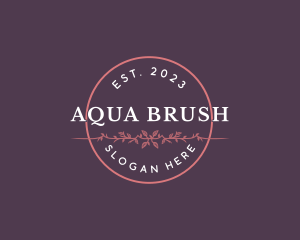 Cosmetics Brush Wordmark logo design