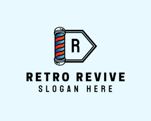 Retro Barber Pole logo design