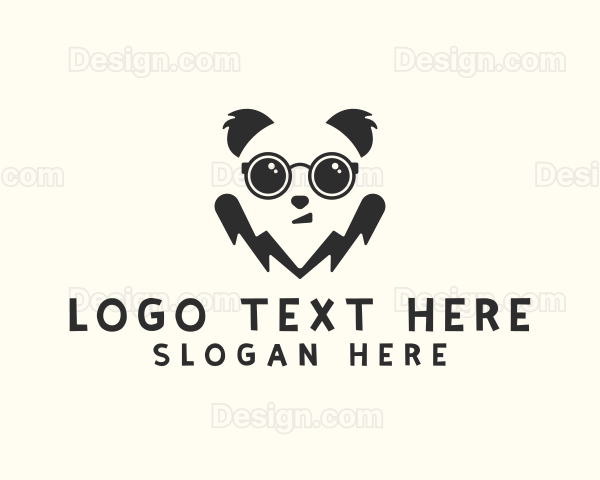 Cute Smart Panda Logo