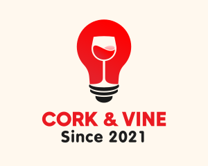 Wine Light Bulb logo design