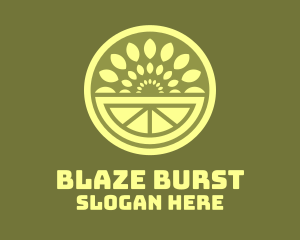 Green Fruit Leaf Burst logo design