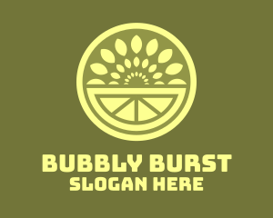 Green Fruit Leaf Burst logo design