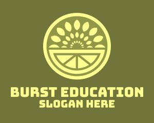 Green Fruit Leaf Burst logo design