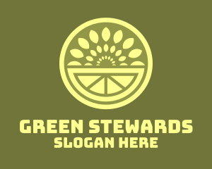 Green Fruit Leaf Burst logo design