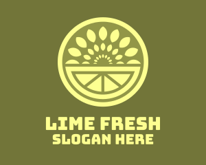 Green Fruit Leaf Burst logo design