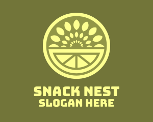 Green Fruit Leaf Burst logo design