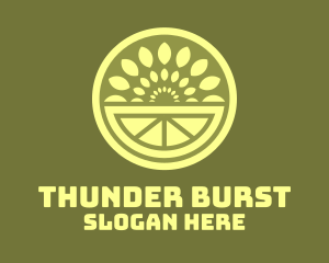 Green Fruit Leaf Burst logo design