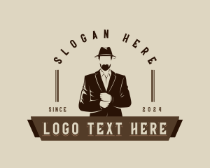 Suit Hat Gentleman logo