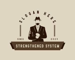 Suit Hat Gentleman Logo