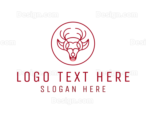 Wild Reindeer Stag Logo