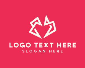 Origami Polygon Heart logo