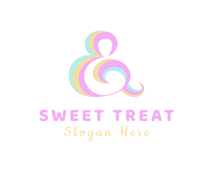 Candy Ampersand Lettering logo design