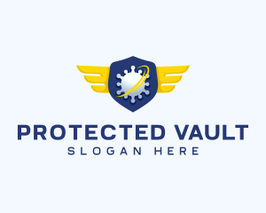 Virus Security Wings logo design