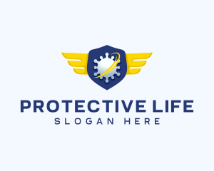 Virus Security Wings logo design