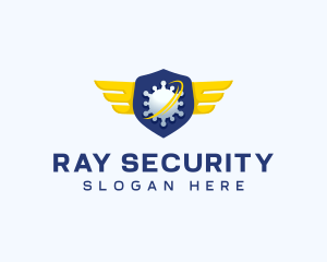 Virus Security Wings logo design