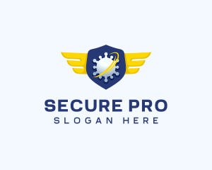 Virus Security Wings logo design