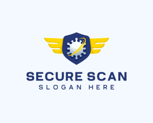 Virus Security Wings logo design