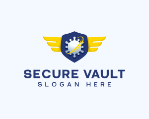 Virus Security Wings logo design