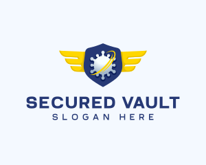 Virus Security Wings logo design