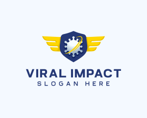 Virus Security Wings logo design