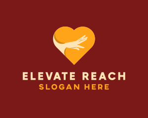 Reaching Hand Heart  logo design