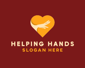 Reaching Hand Heart  logo design