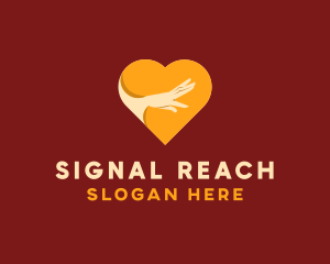 Reaching Hand Heart  logo design