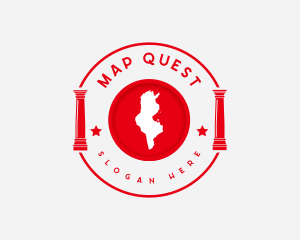 Tunisia Map Geography logo design