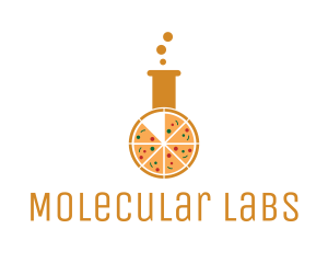 Laboratory Flask Pizza logo design