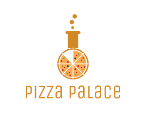 Laboratory Flask Pizza logo design