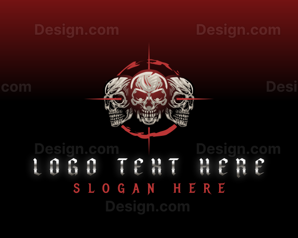 Skulls Crosshair Target Logo