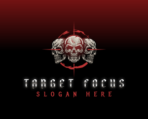  Skulls Crosshair Target logo design