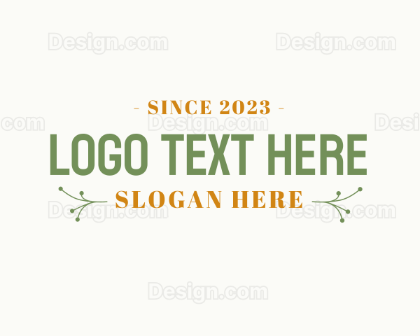 Green Floral Wordmark Logo