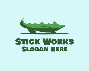 Green Wild Alligator logo design