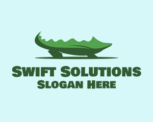 Green Wild Alligator logo design