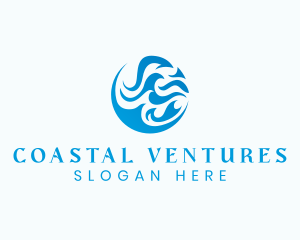 Ocean Water Wave logo design