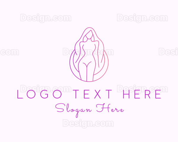 Gradient Nude Lady Logo