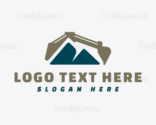 Mountain Backhoe Construction Logo